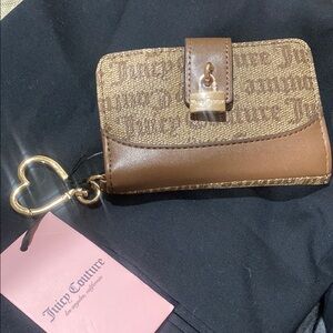 Juicy Couture Brown Wallet with Gold Heart Keychain